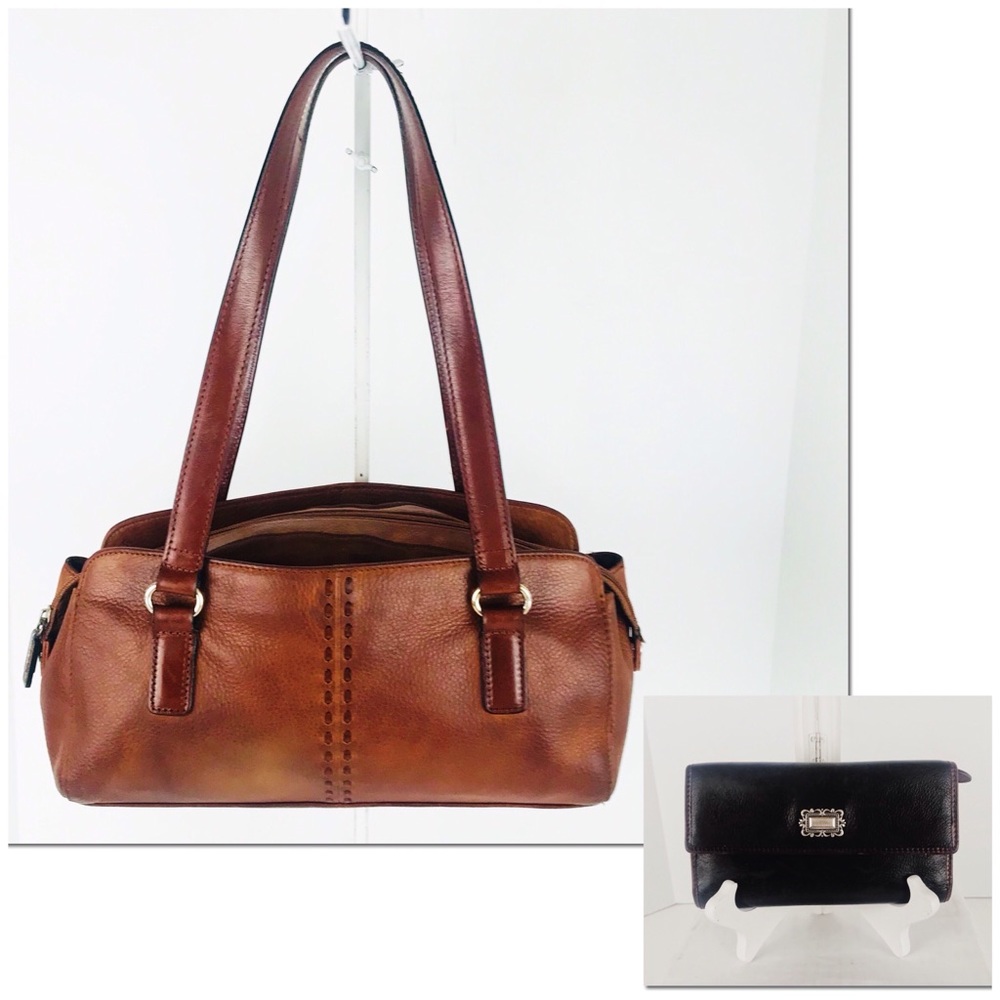 🌞Vintage Fossil Distressed Shoulder Bag & Wallet
